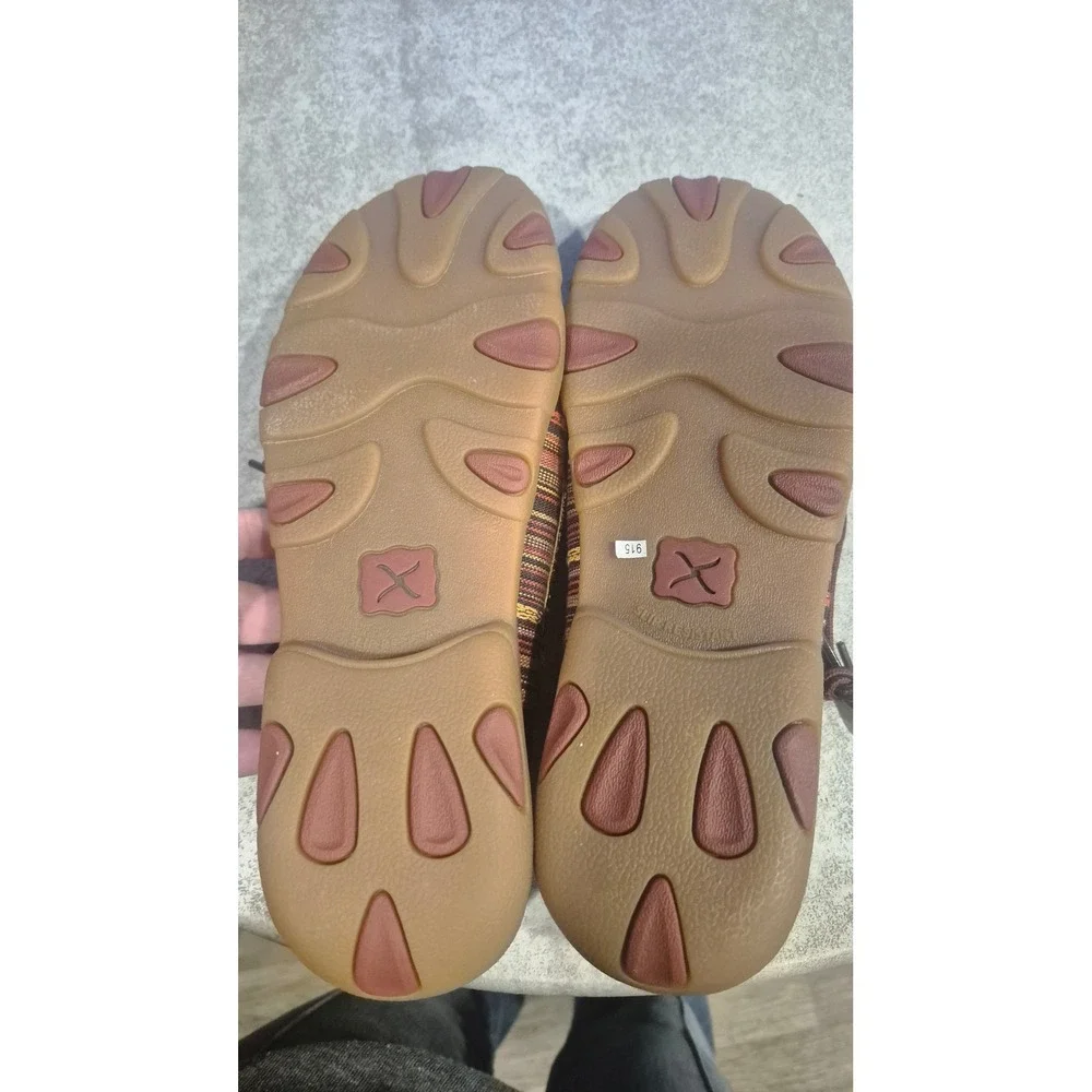 Twisted X WDM0103 Women 8M Serape Boat Shoes Western Boho Moccasin Stripe Flats